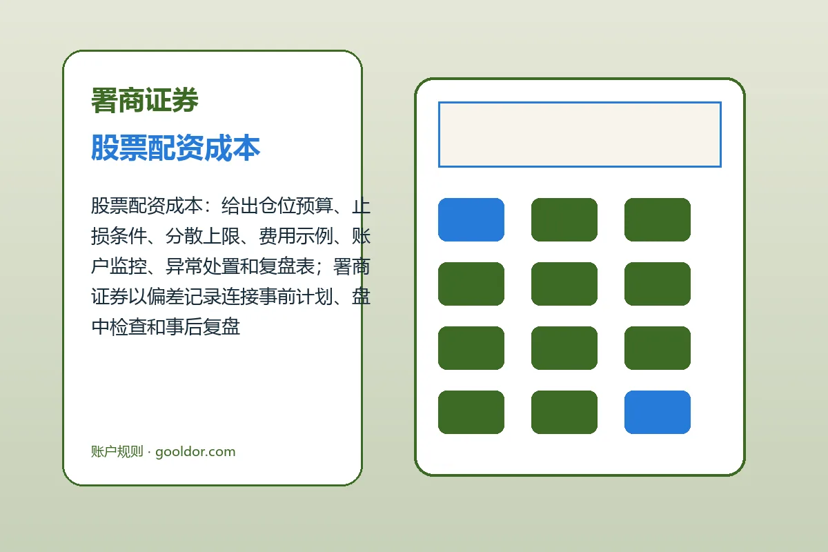 署商证券费用、账户与退出规则图解